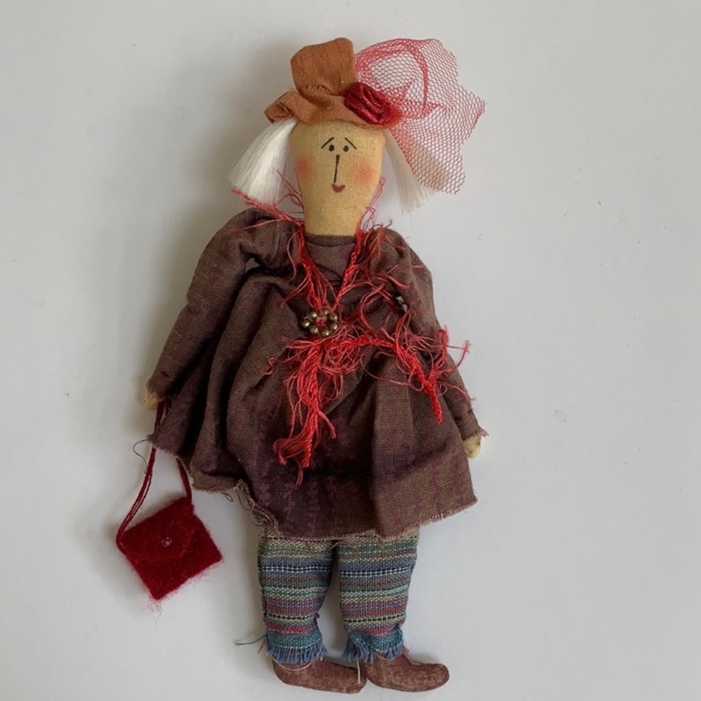 AUGUST MOON’S “Mary”, by LANG Red Hats Collection Fabric Pin Doll